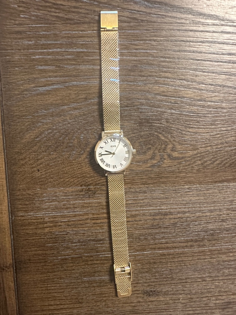 IKEE Gold Mesh Strap Watch - Roman Numeral Dial